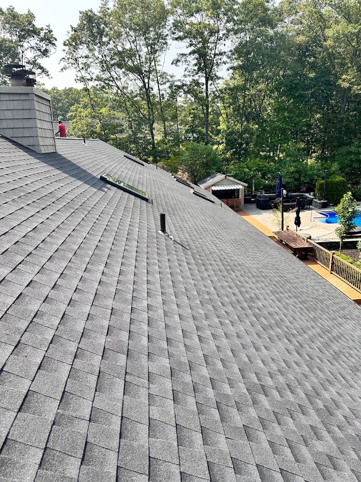 New roof with pool deck view
