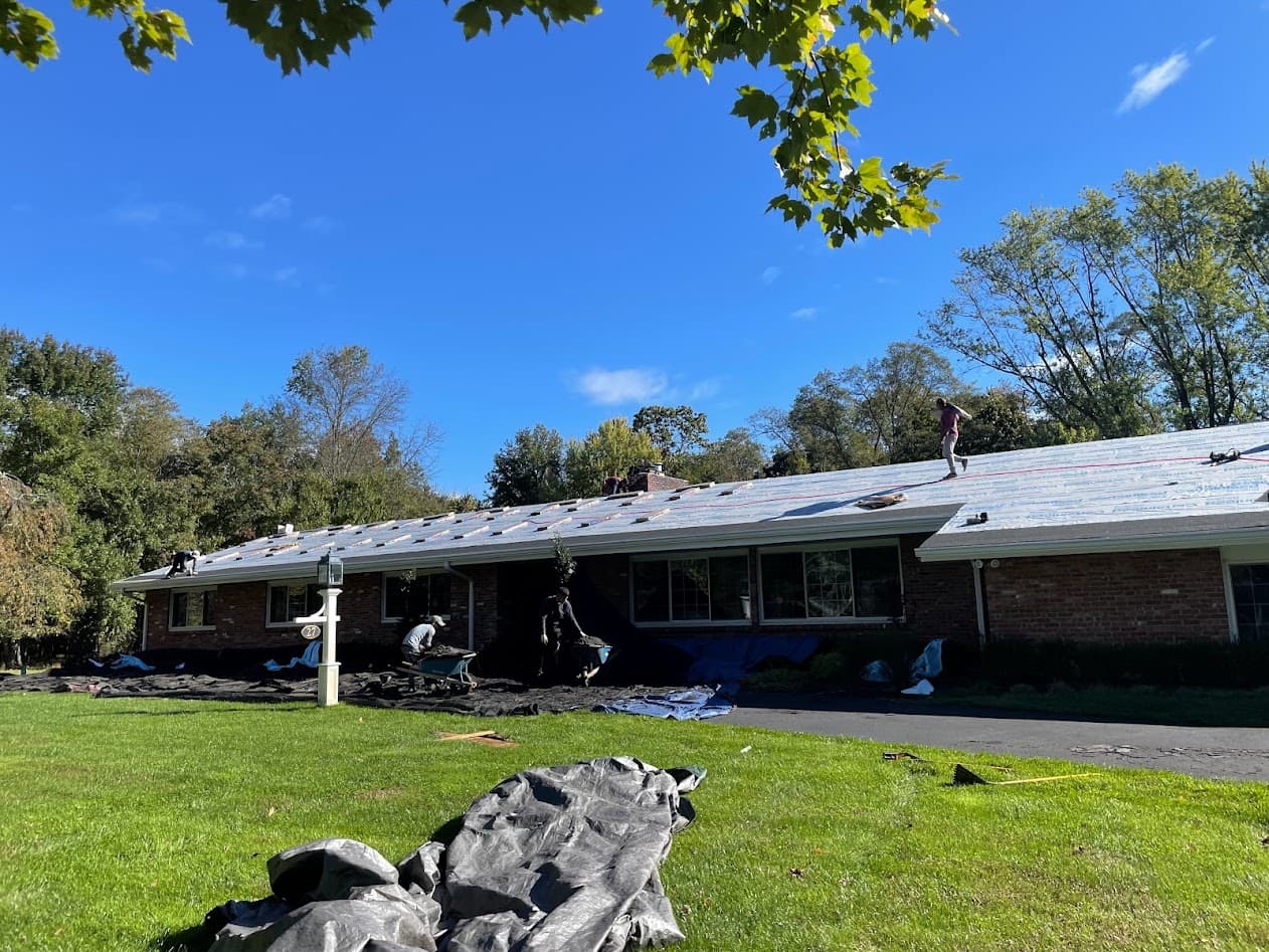 Roof replacement in progress