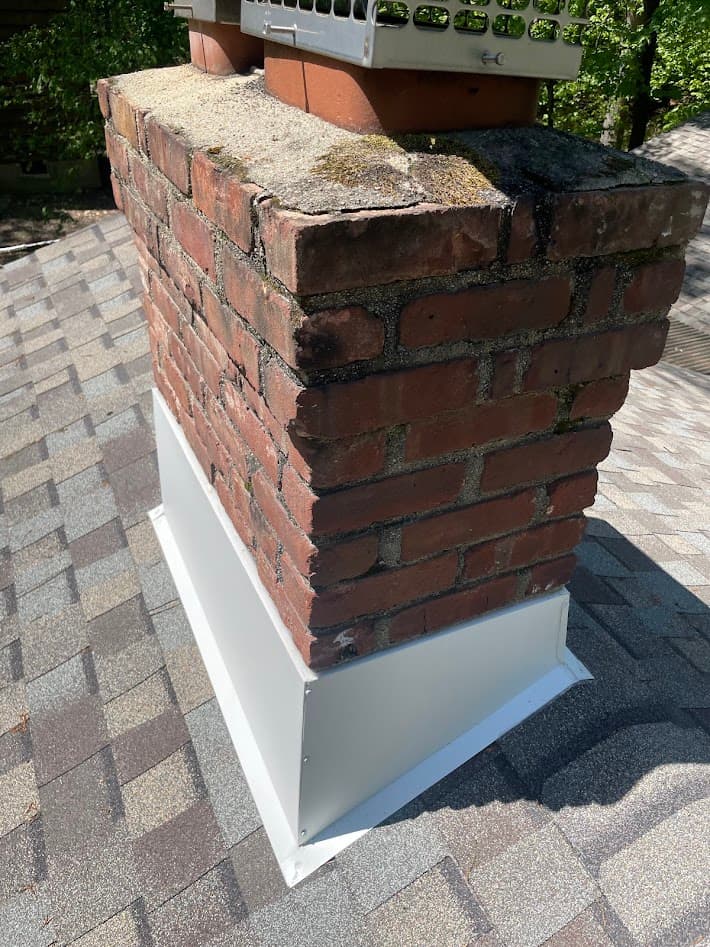 Professional chimney flashing work