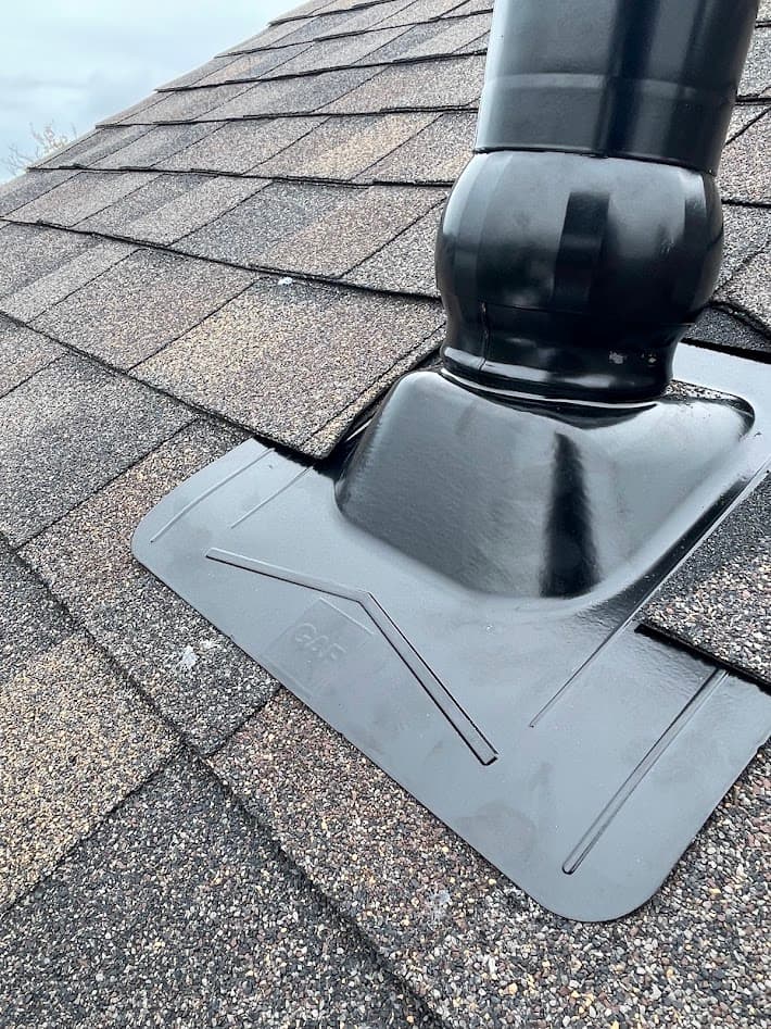 New vent pipe flashing